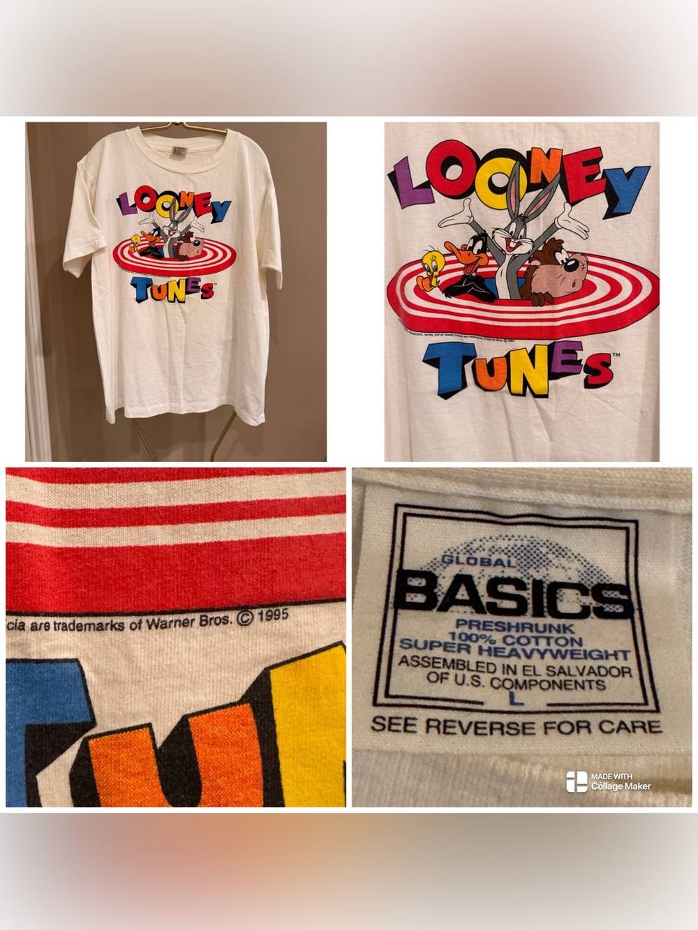 Vintage 1995 Warner Bros. Looney Tunes graphic t-shirt